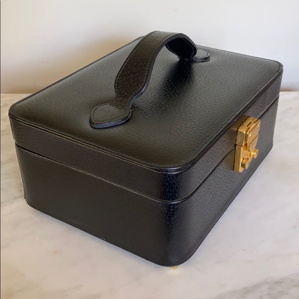 Smythson Black Leather Traveler Jewellery Case - Picture 11 of 13